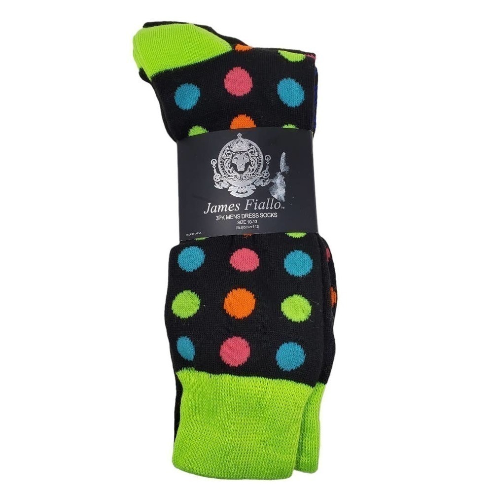 James Fiallo 3 Pack Mens Dress Socks Size 10-13